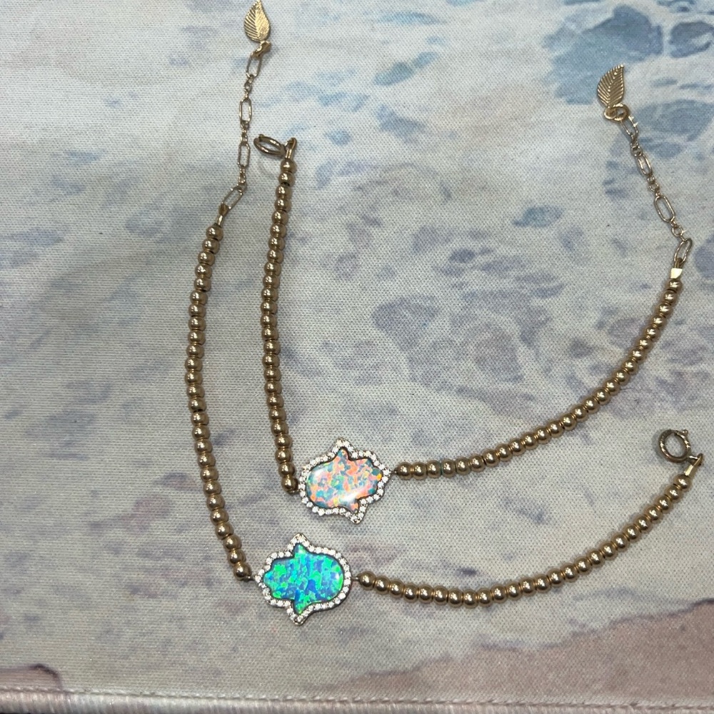 Hamsa & crystal hazel bracelet